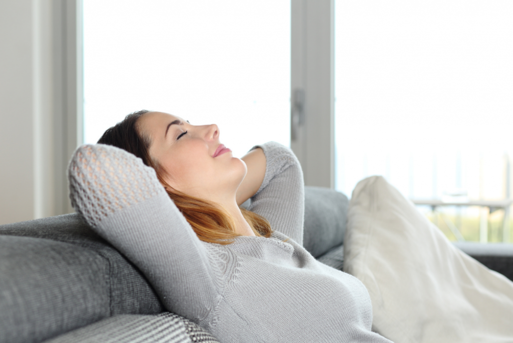 This photo is about a woman relaxing and being healthy.