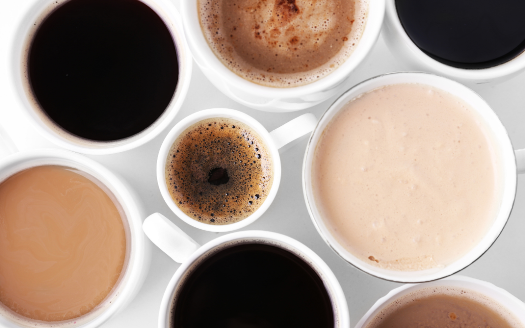 This photo show different types of coffee and how much caffeine is too much caffeine