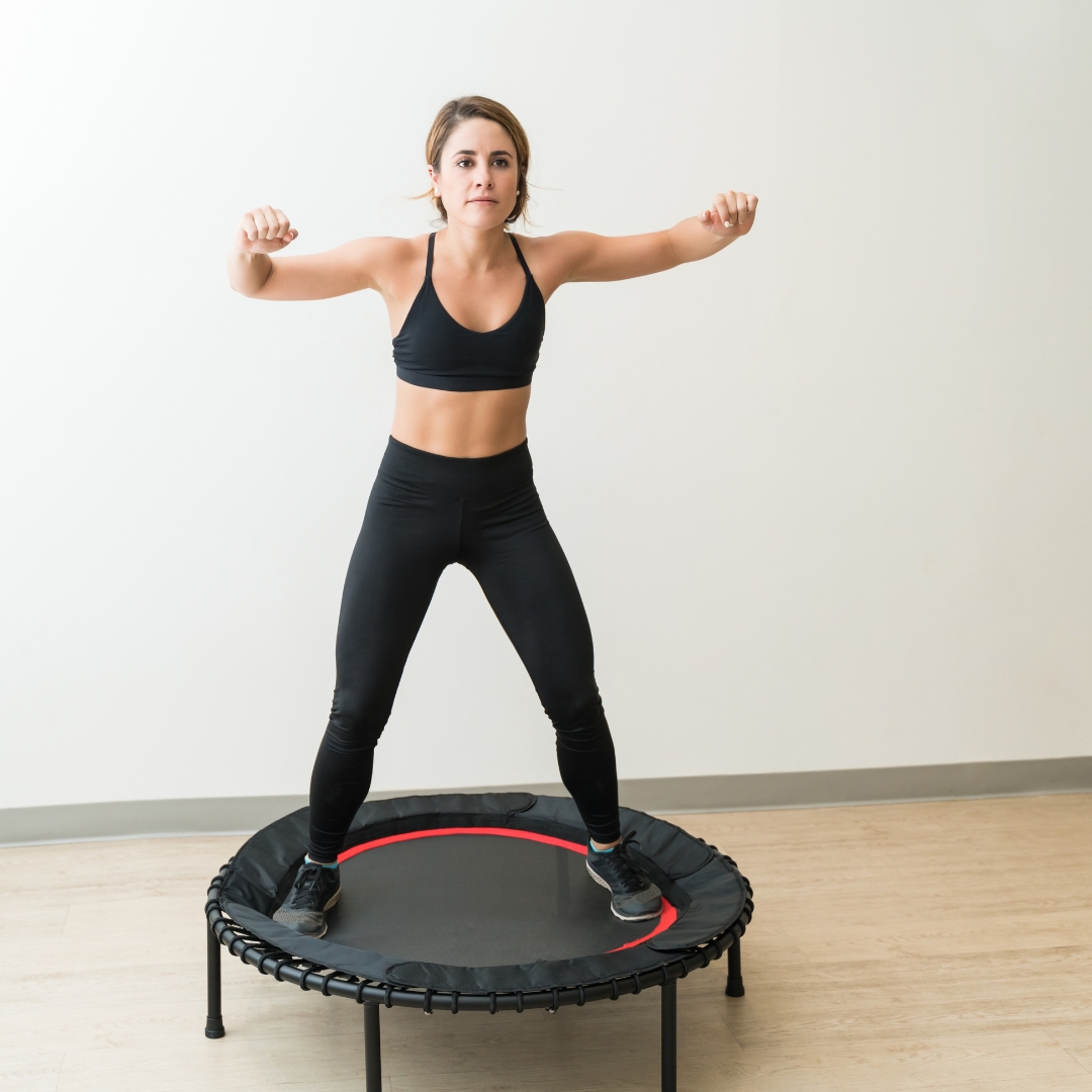 woman on a rebounder | 3 Ways to Reduce Inflammaging & Boost Health Over 50 | Creative Balance Health