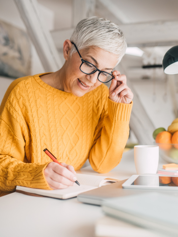 Healthy happy woman working with lots of energy