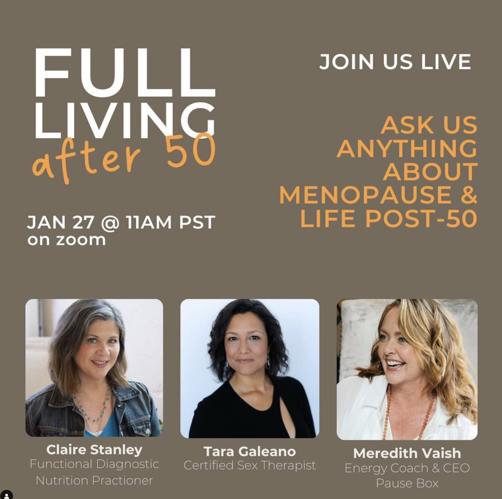 Full living after 50 - Ask us anything about menopause and life post-50 | with Claire Stanley of Creative Balance Health